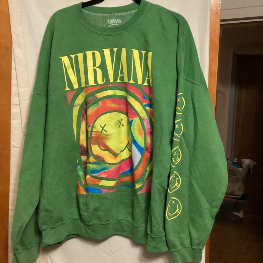 Music Lover Nirvana Sweatshirt For Music Festival Sz L/Xl